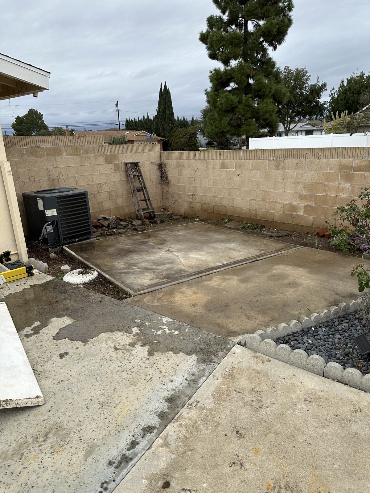 Cleared concrete pad after Delta completed a Fullerton shed removal