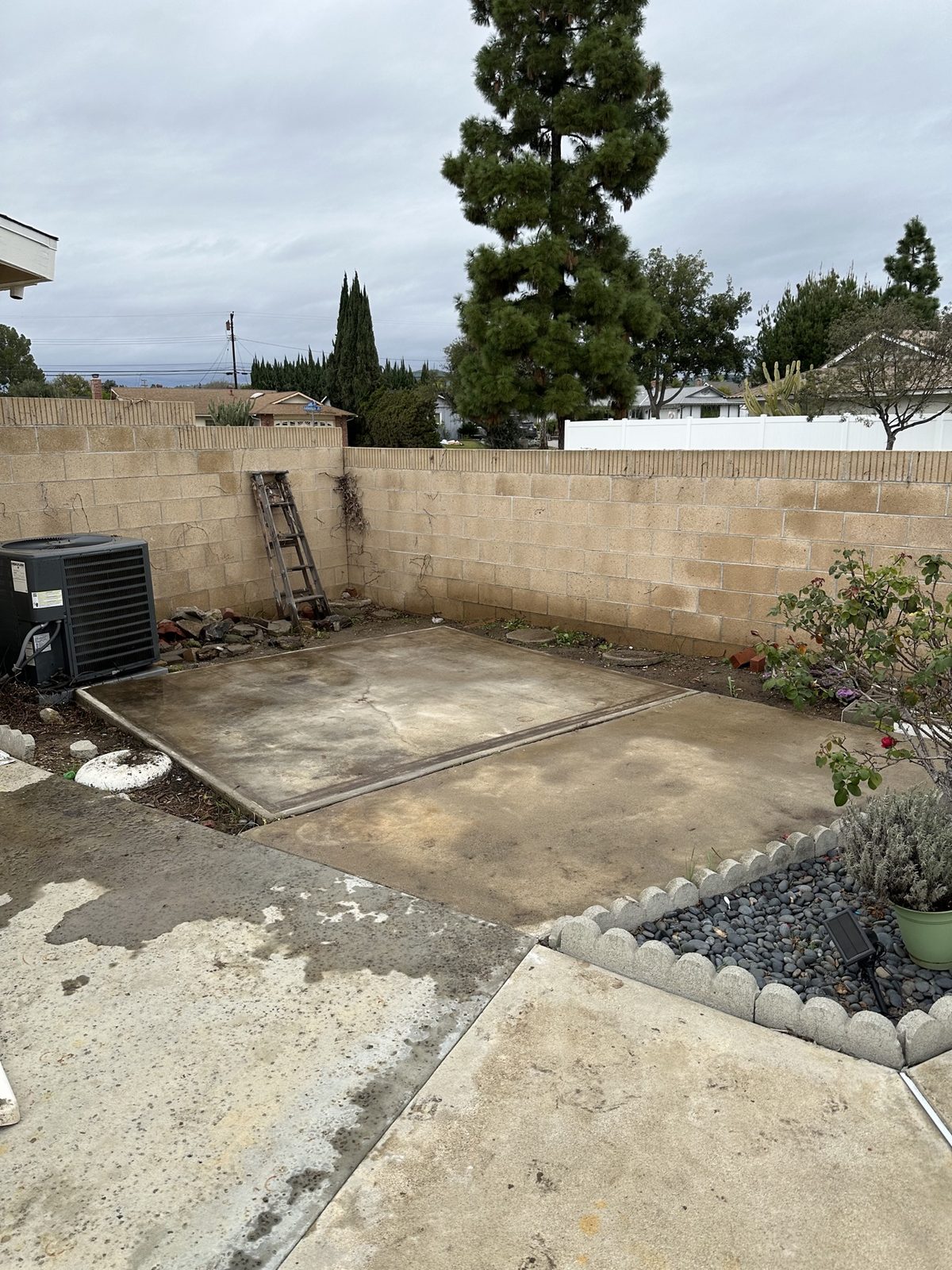 Cleared concrete pad after the Fullerton shed removal