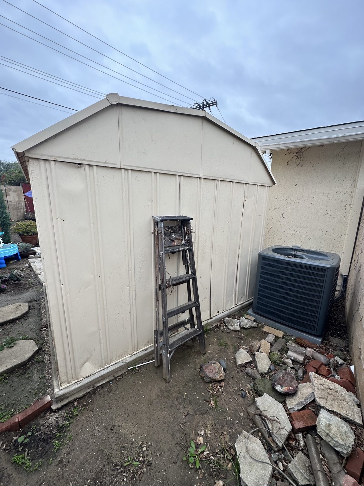 Rear view of the shed before removal in Fullerton